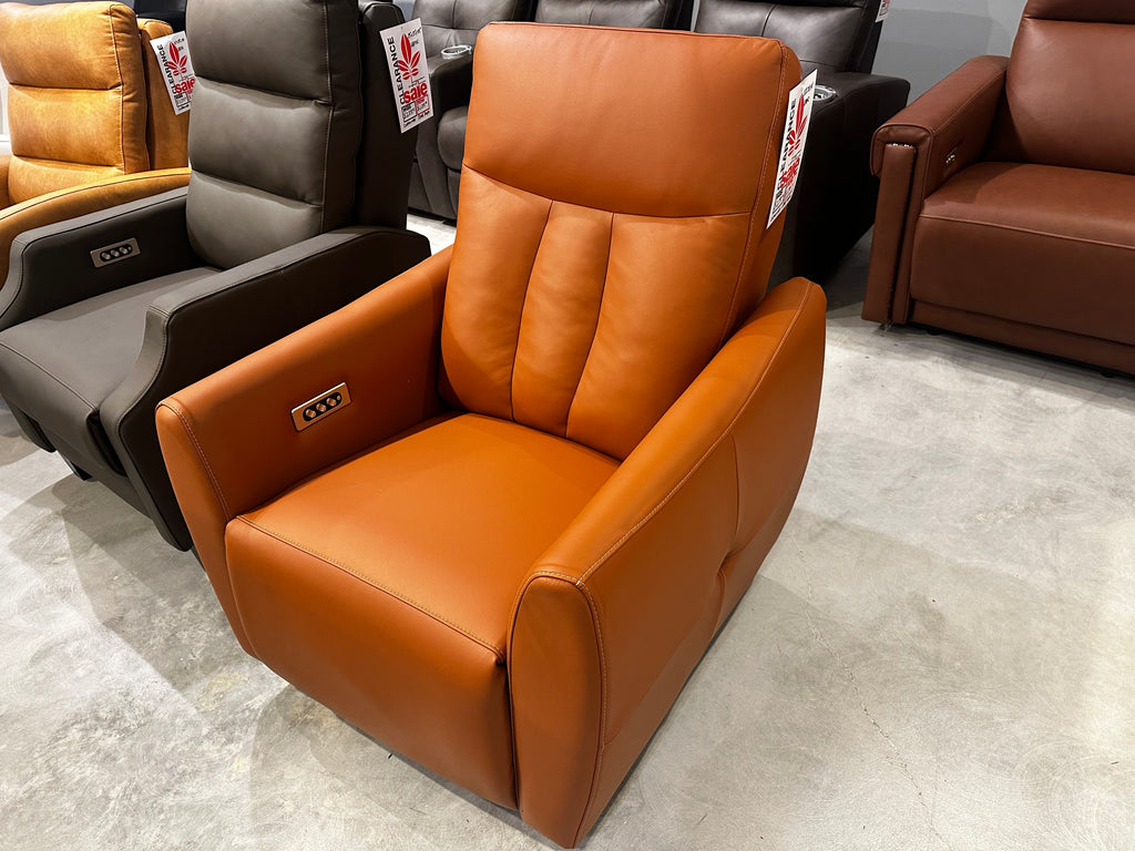 Elran L0042 Powered Recliner Leather and More in Hickory NC