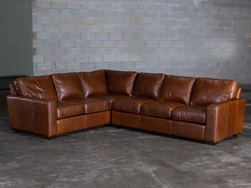 tobacco leather sectional USA Brompton Upholstered in rich Lucia Tobacco Italian leather it offers a soft yet durable seating experience perfectly complemented by warm brown wood legs Grisham Reversible Modular Top Grain