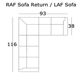 American Classics Leather - 959 Hampton - Long Left Sectional