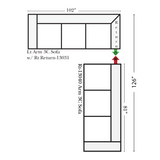 Omnia - Canyon - Long Right - Sectional with optional Queen/Twin Sleeper