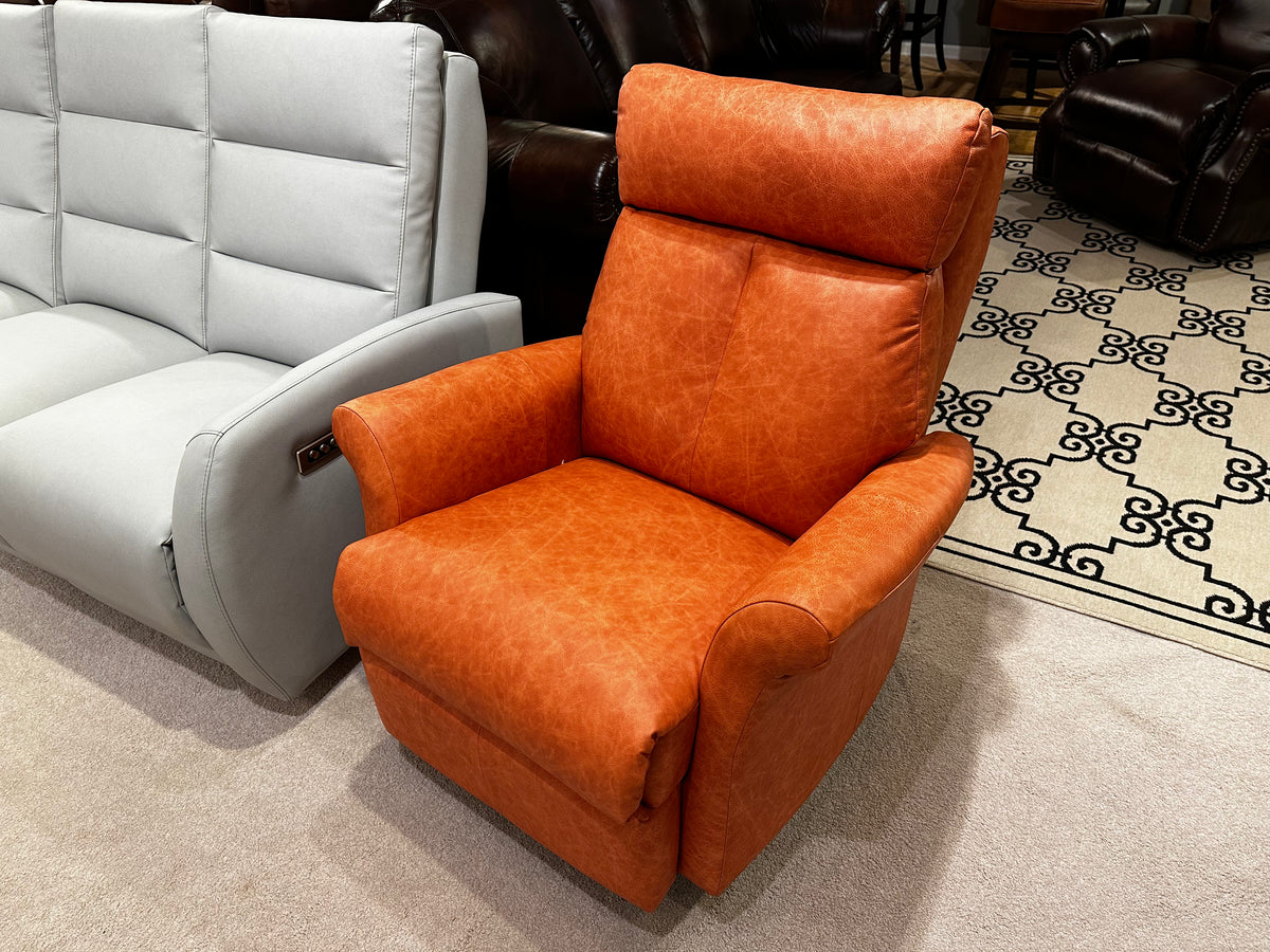 Elran L0012 Swivel Glide Power Recliner In Stock Leather and More in Hickory NC
