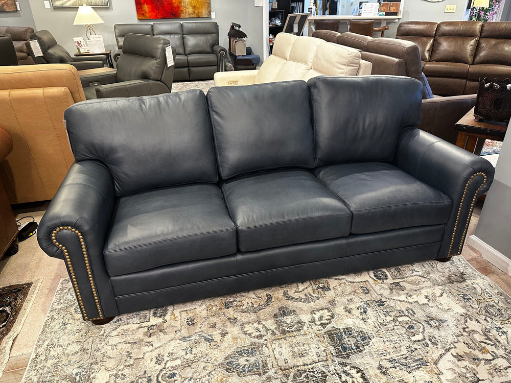 American Classics Leather - 365 - Blue Sofa - In-Stock!