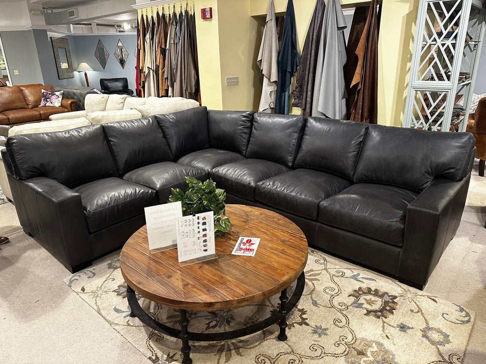 American Classics Leather - Designer's Choice - Long Right - Sectional - Heirloom Charcoal