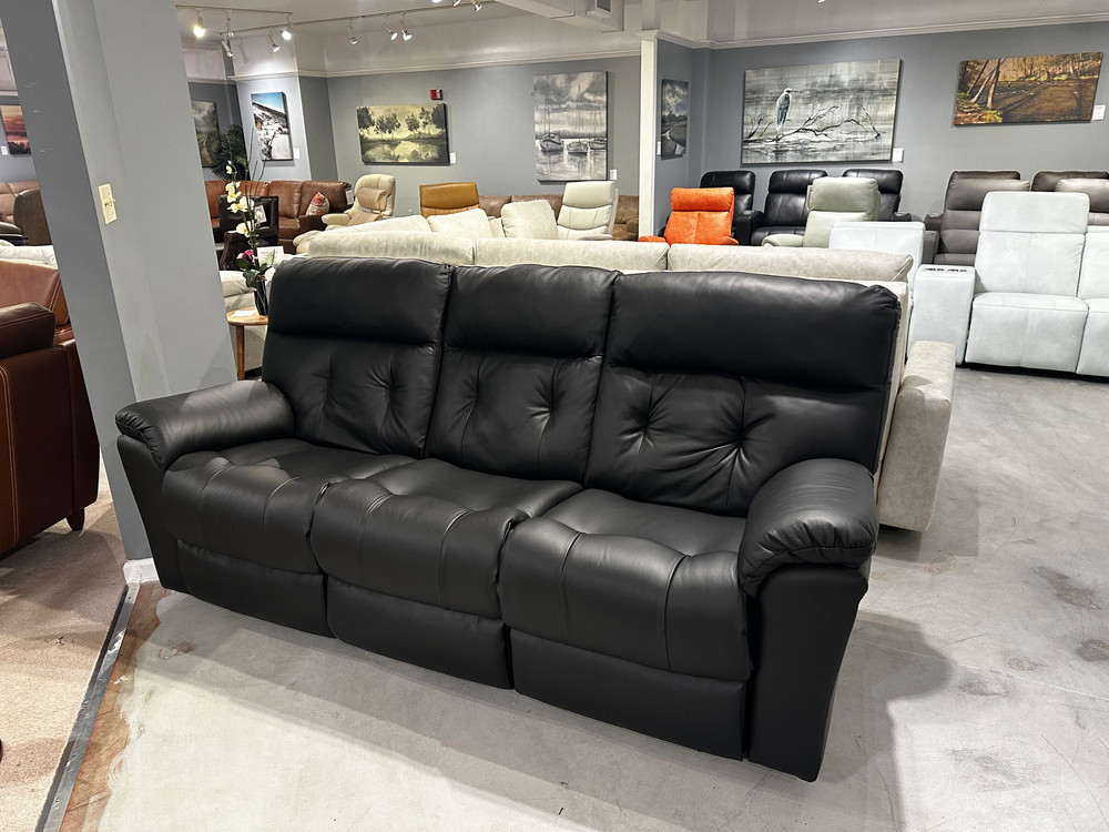 Elran 4056 black leather sofa