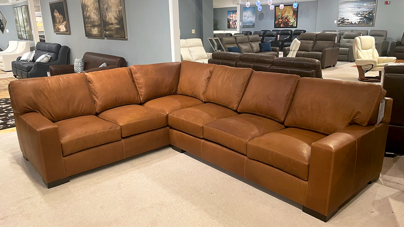Discount leather deals sectional