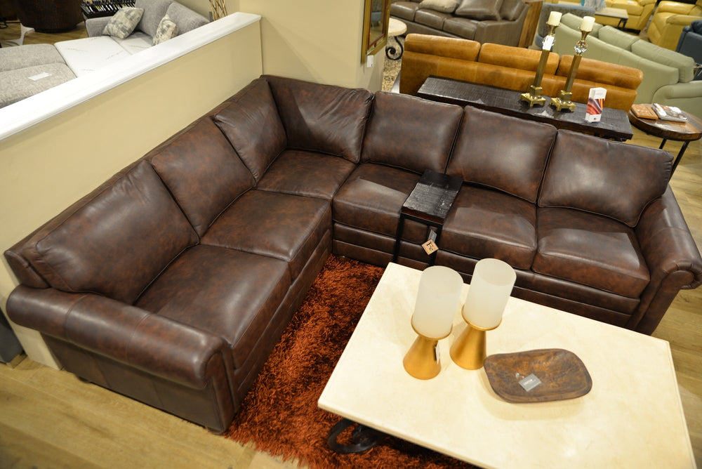 Omnia - Alpharetta - Leather Long Right Sectional - With Optional Sleeper