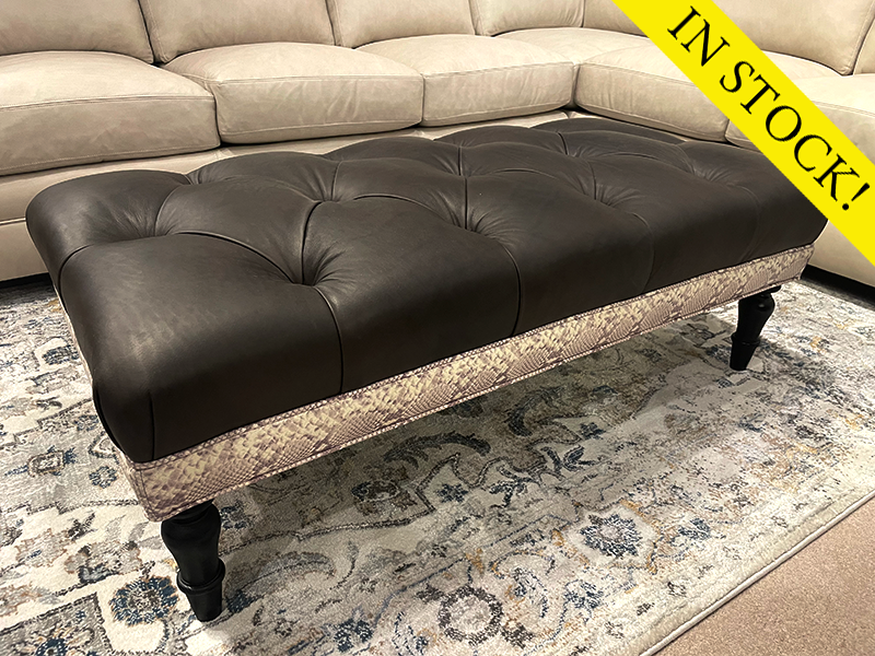 American Classics Leather - 4824 - Ottoman - With snake print -  In Stock!