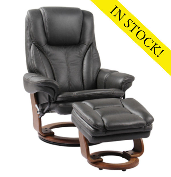 Benchmaster - Hana - Chair and Ottoman - Charcoal Grey - IN STOCK!