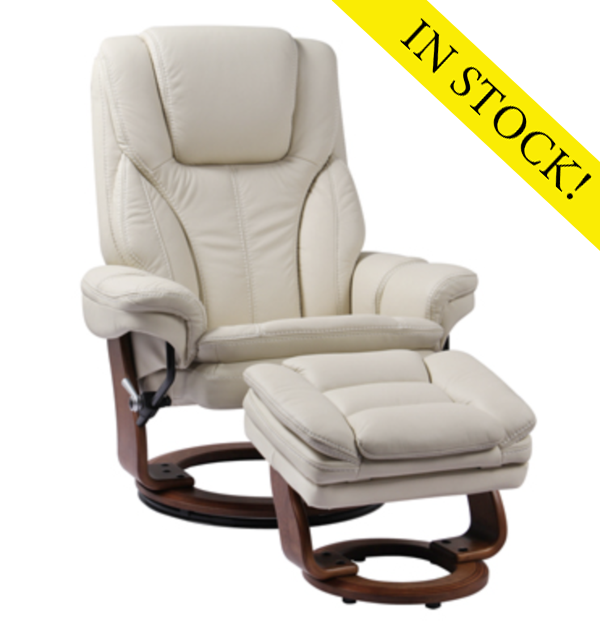 Benchmaster - Hana - Chair and Ottoman - Ivory - IN STOCK!