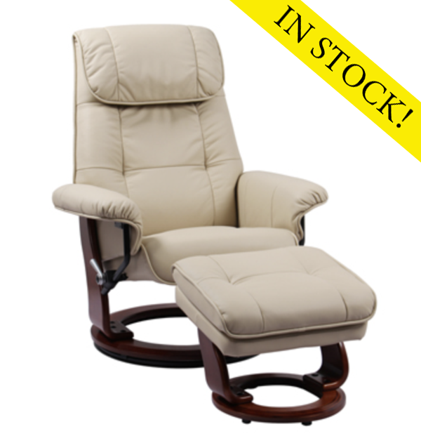 Benchmaster Ventura II Chair and Ottoman Taupe IN STOCK