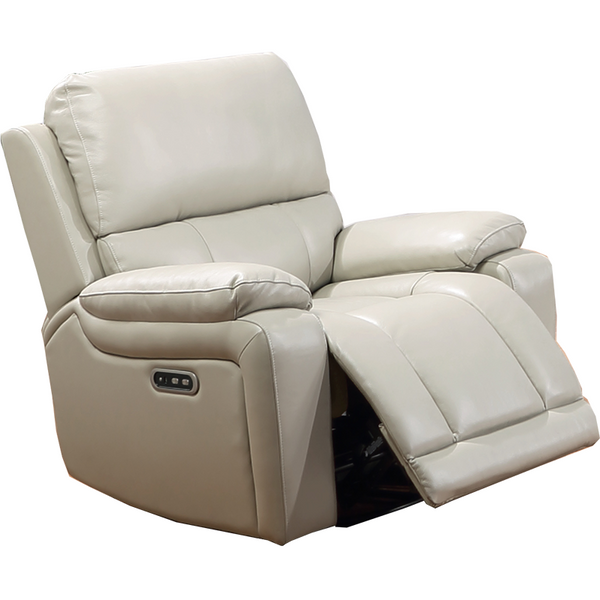 Cream leather best sale manual recliner chair