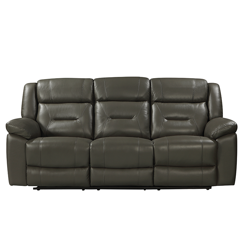 New Classic - Sebastian - Leather - Dual reclining Sofa - Grey