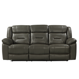 New Classic - Sebastian - Leather - Dual reclining Sofa - Grey